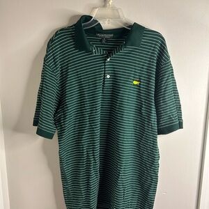 Masters Dark Green Striped Polo Shirt